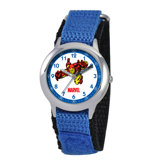 Kid's Iron Man Time Time Teacher Velcro Watch in Blue