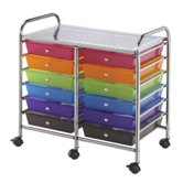 Blue Hills Studio Storage Cart with Twelve Multicolor Drawers