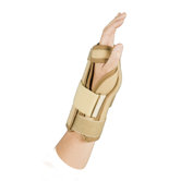 Left Adjustable Wrist Brace in Beige with Velcro Closure