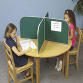 Tackable Fabric and Aluminum Round Study Carrel