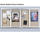 Deluxe Bulletin Board Cabinets - 2 Hinged Doors