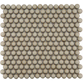 Penny 12" x 12-1/4" Porcelain Mosaic in Caf&eacute;