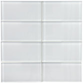 Sierra 6" x 3" Glass Subway Mosaic in Ice White