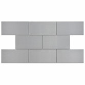 Vulcan 6" x 3" Stainless Steel Over Porcelain Mosaic in Stainless Steel