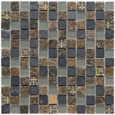 Abbey 12" x 12" Natural Stone and Metal Mosaic in Fauna Rosa