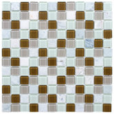 Chroma 11-1/2" x 11-1/2" Square Glass and Stone Mosaic Wall Tile in Manzanilla