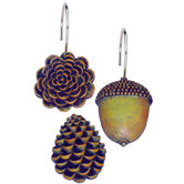 Pine Cones Shower Curtain Hooks (Set of 12)