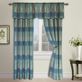 Plaid Panel and Valance Set