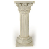 Medium Borghese Pillar in Antique White finish
