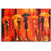 Hand Painted "Rainy Night" Oil Canvas Art