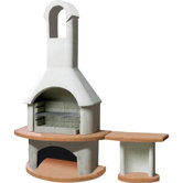Carmen Masonry Barbecue Fireplace with Side Table