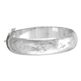 Sterling Essentials Sterling Silver Hand-engraved 15-mm Bangle Bracelet