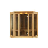 3 Person Far Infrared Carbon Corner Hemlock Sauna