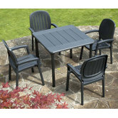 Maestrale 90cm Table with optional Kappa Chairs Set in Anthracite