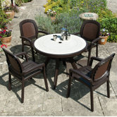 Toscana 100cm Ravenna Table with Beta Chairs in Anthracite