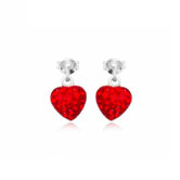 Heart-shaped Studs Earrings with White with Swarovski Elements