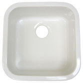 18" Square Undermount Fireclay Prep Sink
