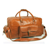 21" Leather Carry-On Duffel with Top Zipper Closure