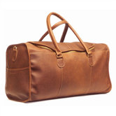22" Leather Half-Moon Zipper Travel Duffel