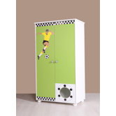 Kleiderschrank 2-t&uuml;rig "Football" in Gr&uuml;n / Wei&szlig;