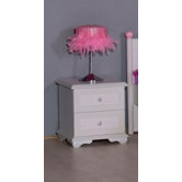 Nachttisch "Cindy" in Wei&szlig; / Pink