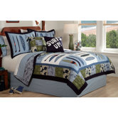 Catch a Wave Quilt with Pillow Sham, Sheet Set, Pillows, and Valance