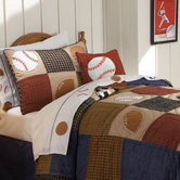 Classic Sports Quilt with Pillow Sham, 200 Thread Count Sheet Set, Pillow, and Valance