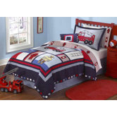 Fireman Quilt with Pillow Sham