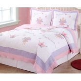 Fairy Princess Garden Quilt with Pillow Sham, Sheet Set, Dust Ruffle, and Valance