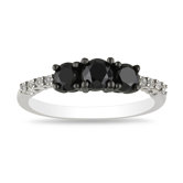 Sterling Silver Round Cut Diamond Multi Stone Ring