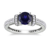 White Gold Round Cut Sapphire Multi Stone Ring