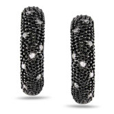 Round Cut Diamond Hoop Earrings