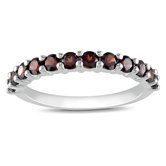 Sterling Silver Round Cut Gemstones Fashion Ring