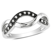 Sterling Silver H-I Round Cut Diamond Fashion Ring