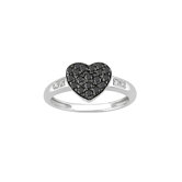 White Gold Round Cut Diamond Heart Ring