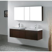 Venasca 60" Double Bathroom Vanity Set in Walnut