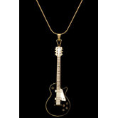 Les Paul Electric Guitar Necklace in Gold and Black