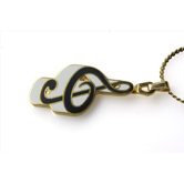 G Clef Necklace in Gold and White