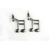 16th Note Earrings in Silver