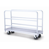 Narrow Tall End Truck, Phenolic Casters, 2 Fixed and 2 Swivel, 2 Uprights