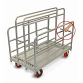 Heavy Duty Cross - Braced Panel / Sheet Mover 8 " Quiet Poly All Swivel