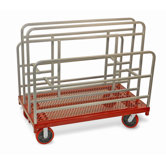 Coated Heavy Duty Cross - Braced Panel / Sheet Mover 8" Phenolic Casters, 2 Fixed, 2 Swivel