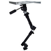 Car Holder for iPad 3-Way Tripod Head Dual Arm in Silver Tray