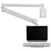 Long Reach LCD Monitor Arm with Front Keyboard Holder / Monitor Back Cable Cover