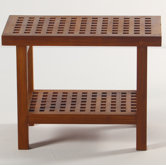 Grate Teak Shower Bench with Shelf