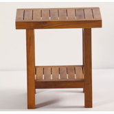 Spa Teak Shower Stool with Shelf