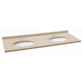 61" x 22" Solid Surface Double Bowl Vanity Top