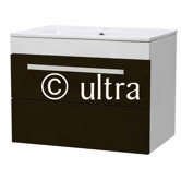 Design Wall Mounted Basin and Cabinet in Ebony Brown