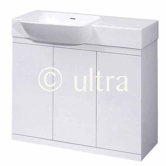 Lux White Basin and Cabinet in High Gloss White