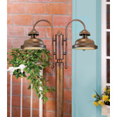 Nautik Two Light Outdoor One Arm Head Post Lamp